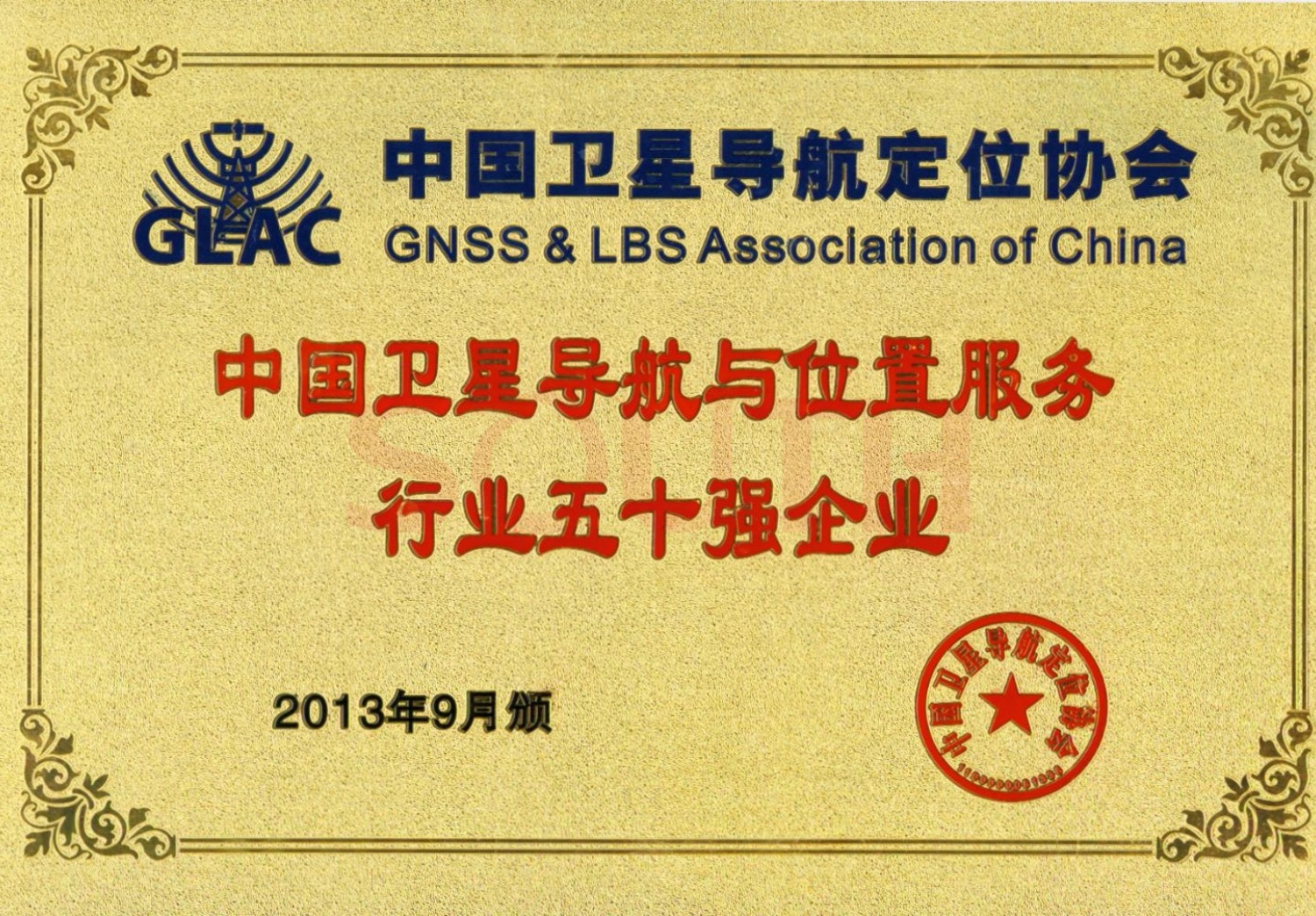 2013中国卫星导航与地位服务行业五十强